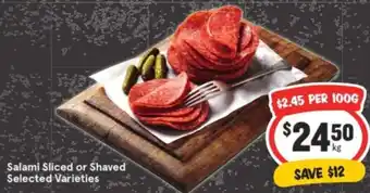 IGA Salami Sliced or Shaved offer