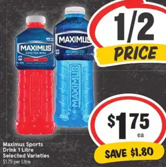 IGA Maximus Sports Drink 1 Litre offer