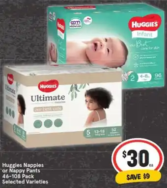 IGA Huggies Nappies or Nappy Pants offer