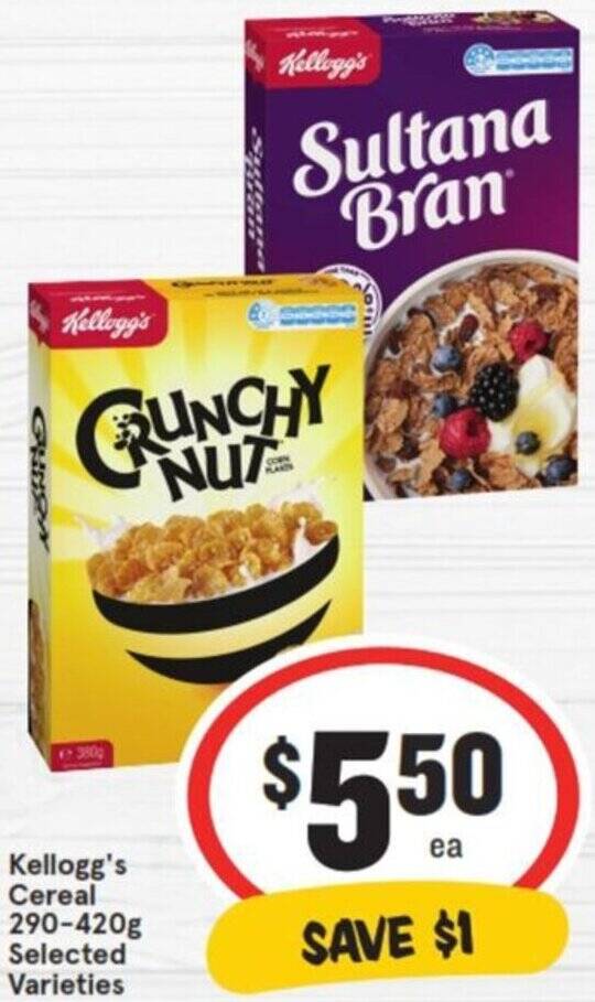 Kellogg's Cereal 290420g offer at IGA