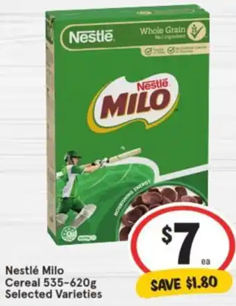 IGA Nestlé Milo Cereal 535-620g offer