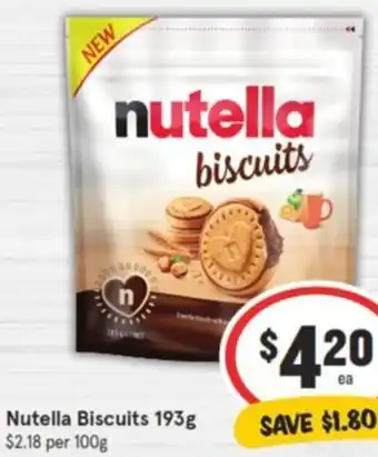 IGA Nutella Biscuits 193g offer