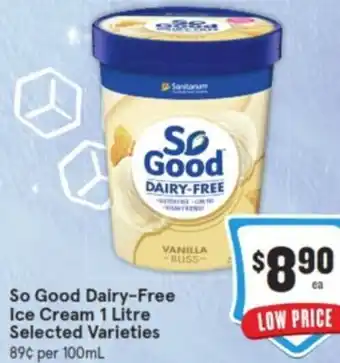IGA So Good Dairy-Free Ice Cream 1 Litre offer