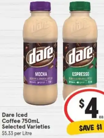 IGA Dare Iced Coffee 750mL offer