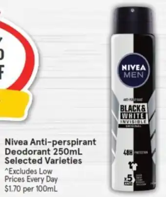 IGA Nivea Anti-perspirant Deodorant 250mL offer