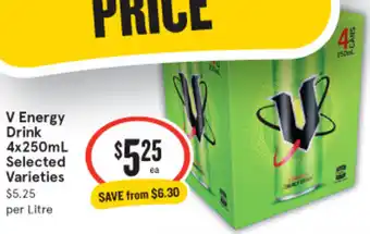 IGA V Energy Drink 4x250mL offer