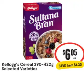 IGA Kellogg's Cereal 290-420g offer