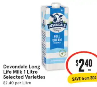 IGA Devondale Long Life Milk 1 Litre offer