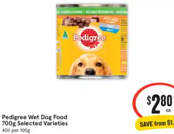 IGA Pedigree Wet Dog Food 700g offer