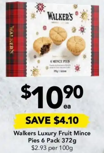 Drakes Walkers Luxury Fruit Mince Pies 6 Pack 372g offer