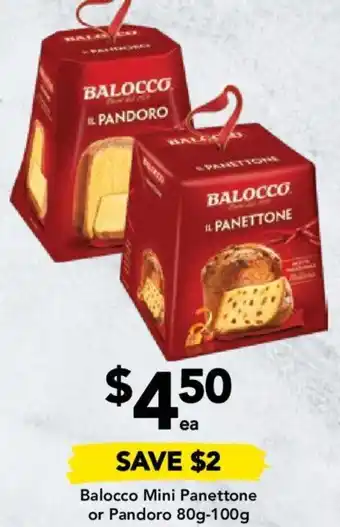 Drakes Balocco Mini Panettone or Pandoro 80g-100g offer