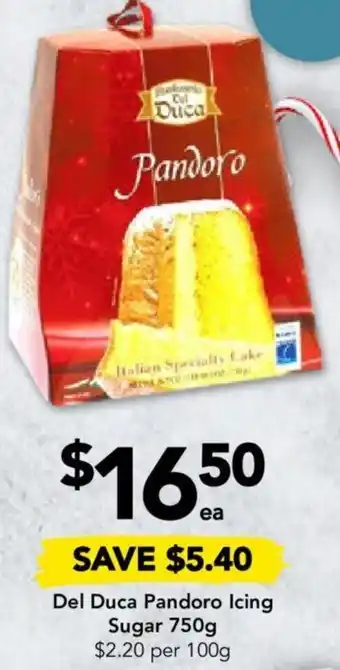 Drakes Del Duca Pandoro Icing Sugar 750g offer