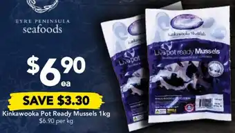 Drakes Kinkawooka Pot Ready Mussels 1kg offer