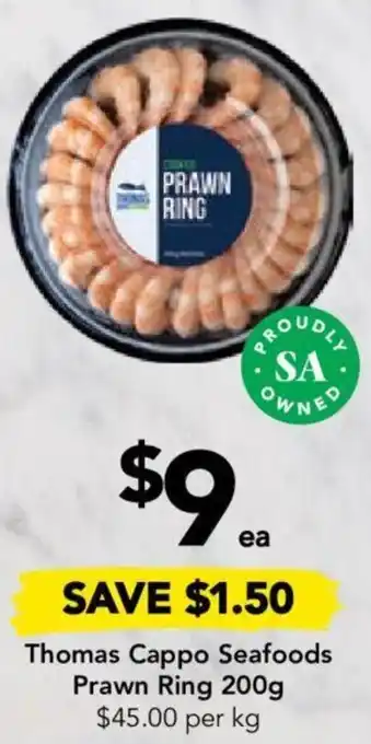 Drakes Thomas Cappo Seafoods Prawn Ring 200g offer