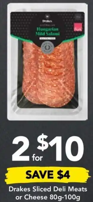 Drakes Drakes Sliced Deli Meats or Cheese 80g-100g offer