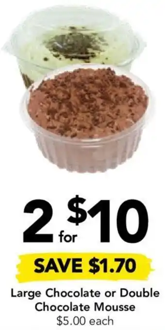 Drakes Large Chocolate or Double Chocolate Mousse offer