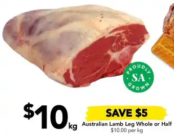Drakes Australian Lamb Leg Whole or Half offer