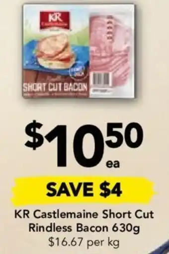 Drakes KR Castlemaine Short Cut Rindless Bacon 630g offer