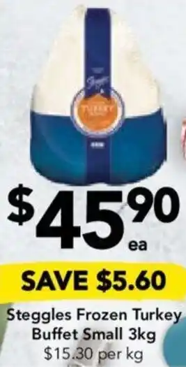 Drakes Steggles Frozen Turkey Buffet Small 3kg offer