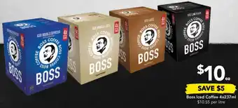 Drakes Boss Iced Coffee 4x237ml offer