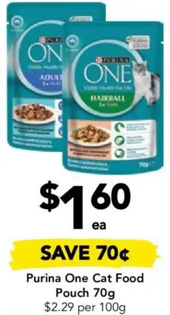 Drakes Purina One Cat Food Pouch 70g offer
