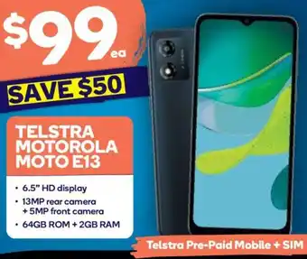 Drakes TELSTRA MOTOROLA MOTO E13 offer