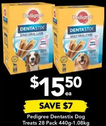 Drakes Pedigree Dentastix Dog Treats 28 Pack 440g-1.08kg offer