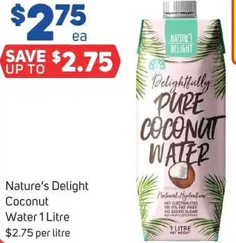 Foodland Nature's Delight Coconut Water 1 Litre offer