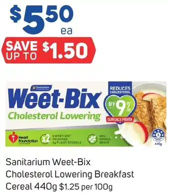 Foodland Sanitarium Weet-Bix Cholesterol Lowering Breakfast Cereal 440g offer