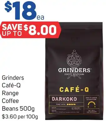 Foodland Grinders Café-Q Range Coffee Beans 500g offer