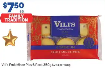 Foodland Vili's Fruit Mince Pies 6 Pack 350g offer