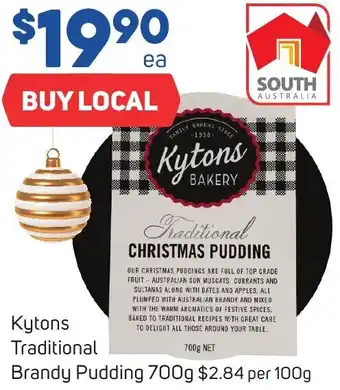 Foodland Kytons Traditional Brandy Pudding 700g offer