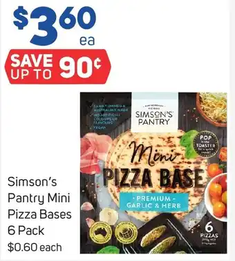 Foodland Simson's Pantry Mini Pizza Bases offer