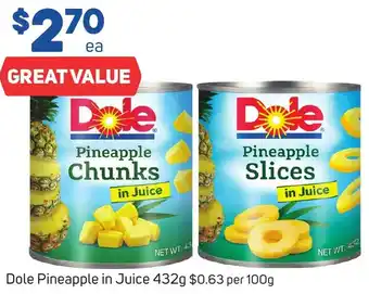 Foodland Dole Pineapple in Juice 432g offer