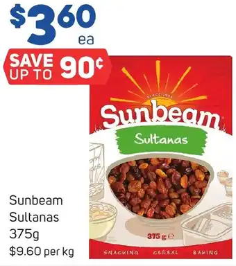 Foodland Sunbeam Sultanas 375g offer