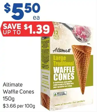 Foodland Altimate Waffle Cones 150g offer
