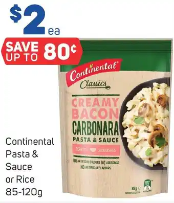 Foodland Continental Pasta & Sauce or Rice 85-120g offer