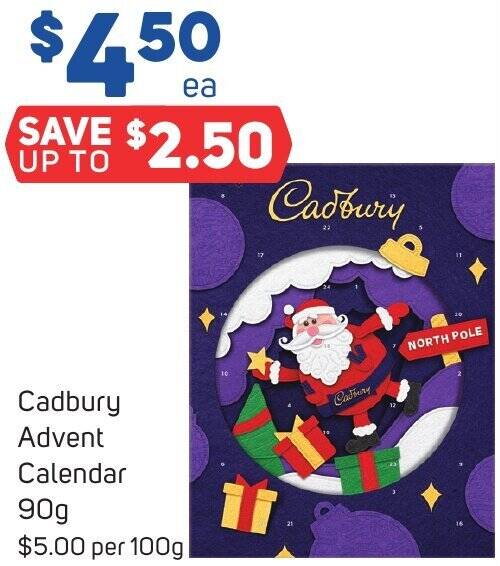 Cadbury Advent Calendar 90g offer at Foodland