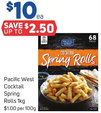 Foodland Pacific West Cocktail Spring Rolls 1kg offer
