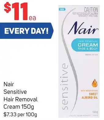 Foodland Nair Sensitive Hair Removal Cream 150g offer
