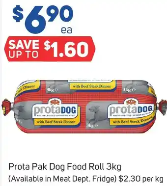 Foodland Prota Pak Dog Food Roll 3kg offer