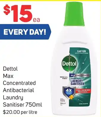 Foodland Dettol Max Concentrated Antibacterial Laundry Sanitiser 750ml offer
