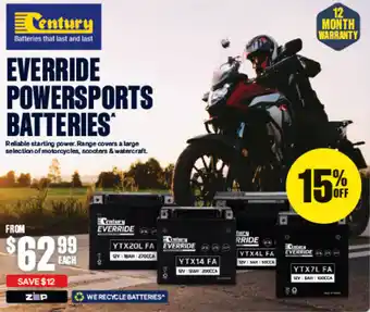 SuperCheap Auto EVERRIDE POWERSPORTS BATTERIES offer