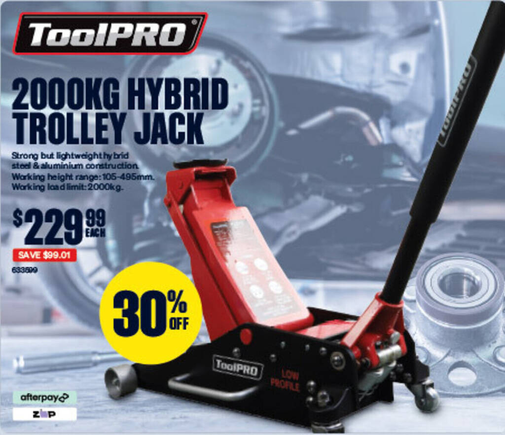 2000KG HYBRID TROLLEY JACK offer at SuperCheap Auto
