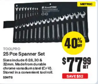 SuperCheap Auto 25 Pce Spanner Set offer