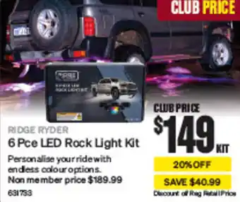 SuperCheap Auto 6 Pce LED Rock Light Kit offer