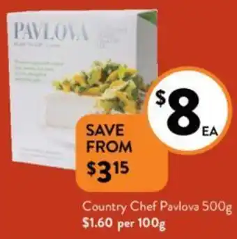 Foodworks Country Chef Pavlova 500g offer