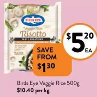 Foodworks Birds Eye Veggie Rice 500g offer