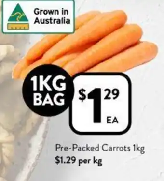 Foodworks Pre-Packed Carrots 1kg offer