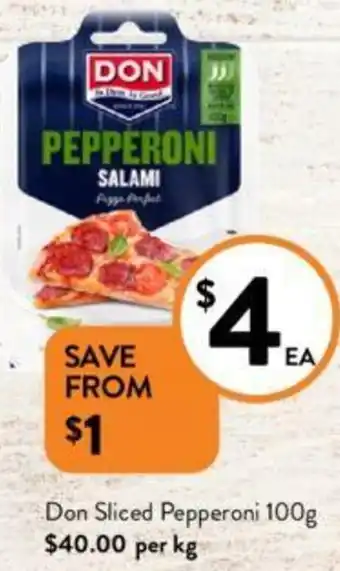 Foodworks Don Sliced Pepperoni 100g offer